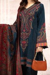 MARIA B MZ821 EMBROIDERED WITH Print Shawl 3 PIECE